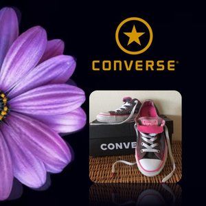 Double Tongue Grey/Pink Converse (Kids)